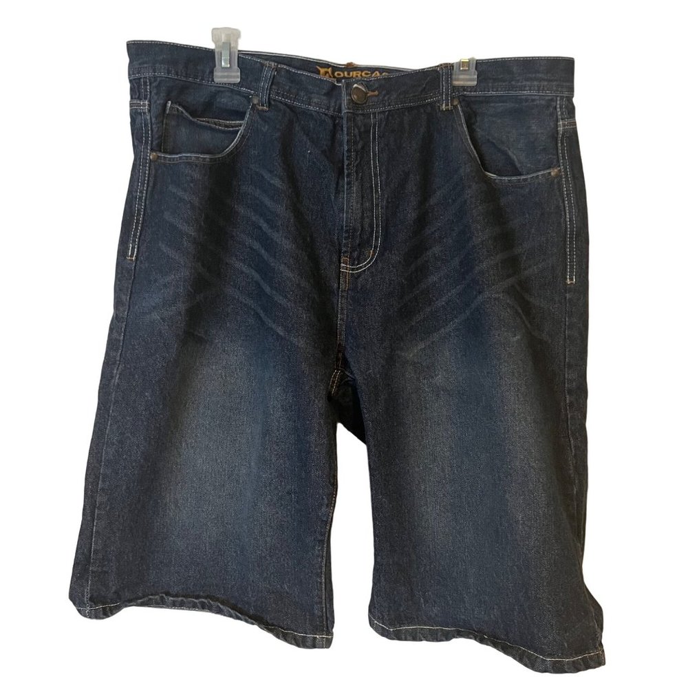 Mens Jean Shorts Size 42 Fourcast Blue Relaxed High Rise NEW